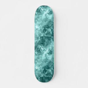 Teal Crumpled Texture Skateboard
