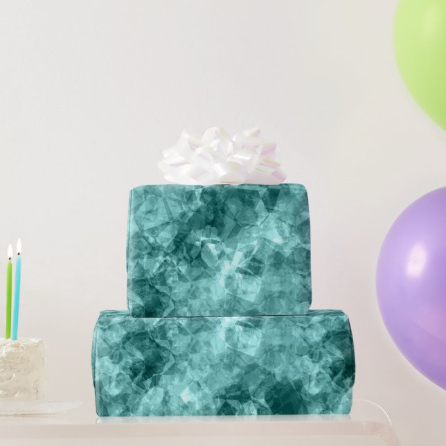 Teal Crumpled Texture Wrapping Paper (Party Gifts)
