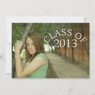 Teal Curved Typography Graduation Invite