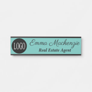 Teal Custom Logo Professional Office Door Sign