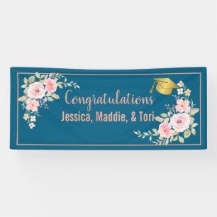 Teal Custom Name Graduation Banner