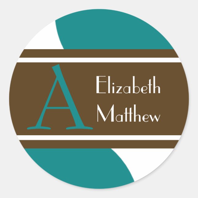 Teal Customize Last and First Name Sticker (Front)