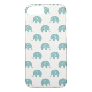 Teal Cute Elephant Pattern Case-Mate iPhone Case