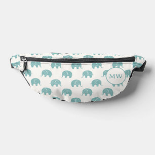 Teal Cute Elephant Pattern Fanny Pack