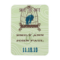 Teal Cute Kissing Love Birds Sitting in Bird Cage
