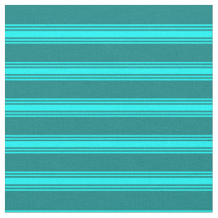 Teal & Cyan Coloured Lines Pattern Fabric