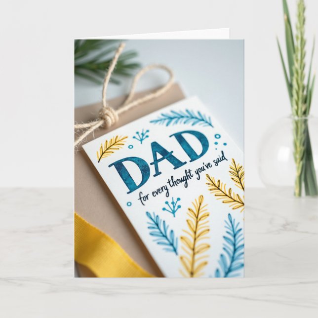 Teal Dad Thought Fathers Day Card (Front)