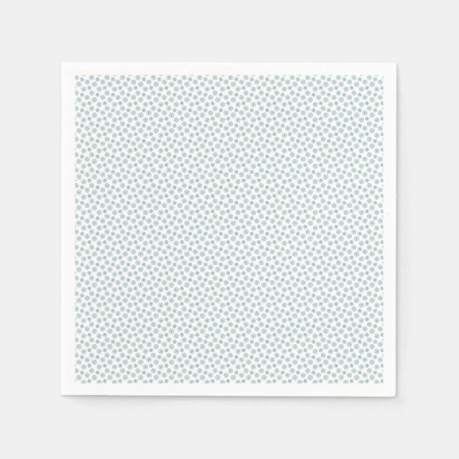 Teal Daisies Outline Napkin (Front)