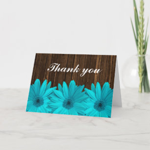 Teal Daisy Barn Wood Thank You