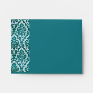 Teal Damask A2 Envelope for Reply Card & Note Card
