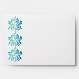 Teal Damask Envelope
