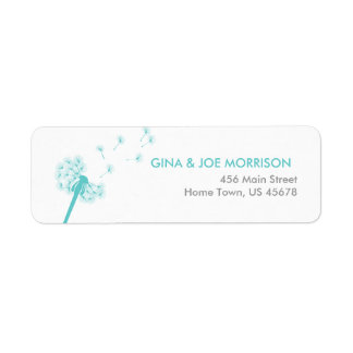 Teal Dandelion Address Return