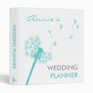 Teal Dandelion Wedding Planner Binder