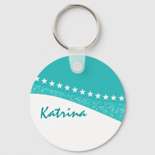 Teal Dazzling Star Curves Keychain