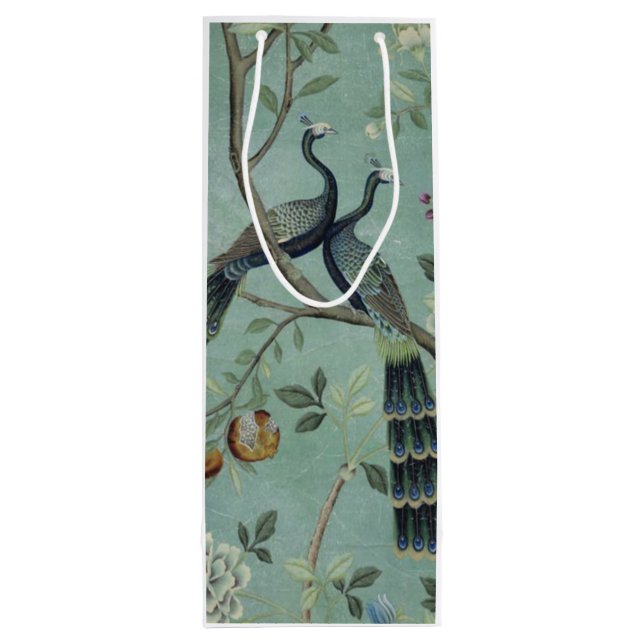Teal de sac de cadeau de Chinoiserie de deux (Dos)