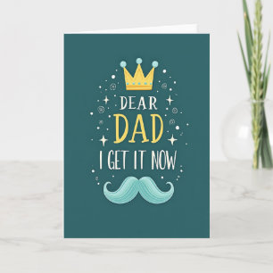Teal Dear Dad Sentiment Card