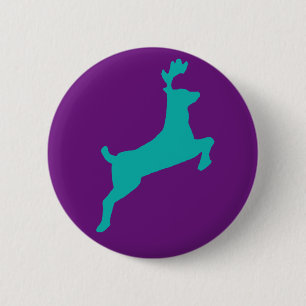 Teal deer 2 inch round button