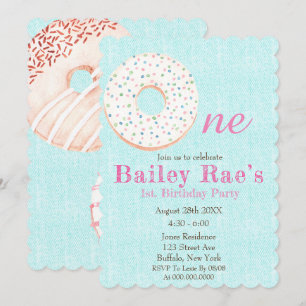 Teal Denim Doughnuts & Sprinkles 1st Birthday Part