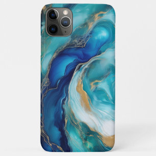 Teal Depths: Abstract Ocean in Blue and Green iPhone 11 Pro Max Case