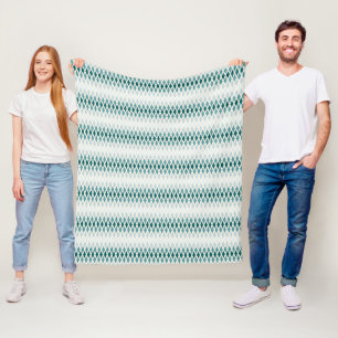 Teal Diamond Ombre Fleece Blanket