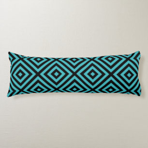 Teal Diamond Pattern Body Pillow