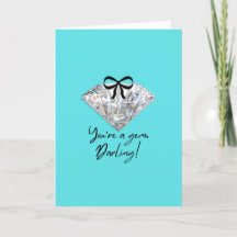 Teal & Diamond Thank You Card