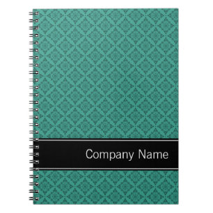 Teal Diamonds Pattern Personalized Notebook