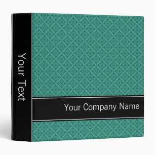 Teal Diamonds Pattern Personalized Office Binder