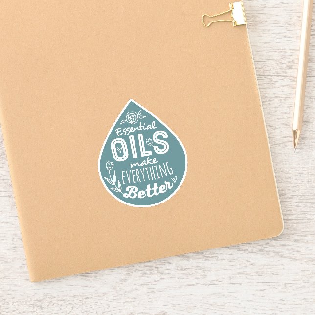 Teal Die Cut Essential Oil Drop (Notebook)