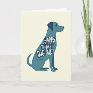 Teal Dog Best Dog Dad Card