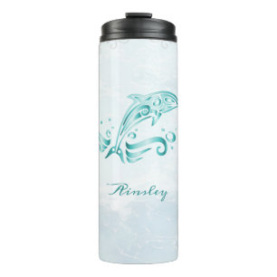 Teal Dolphin Personalized Thermal Tumbler