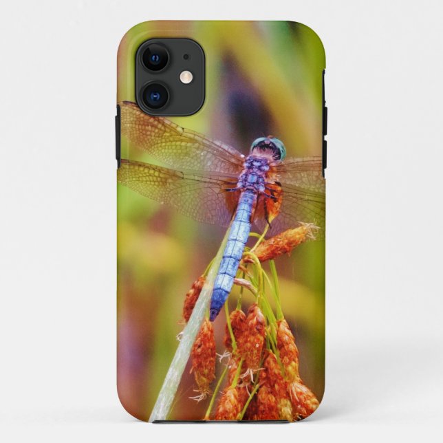 Teal Dragonfly on sedge Case-Mate iPhone Case (Back)