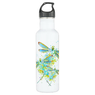 Teal Dragonfly splatter 710 Ml Water Bottle