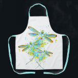 Teal Dragonfly splatter  Apron<br><div class="desc">teal Dragonfly splatter, </div>