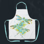 Teal Dragonfly splatter  Apron<br><div class="desc">teal Dragonfly splatter, </div>