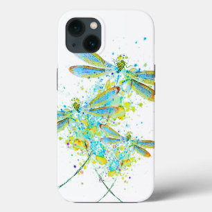 Teal Dragonfly splatter  iPhone 13 Case