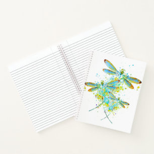 Teal Dragonfly splatter  Notebook
