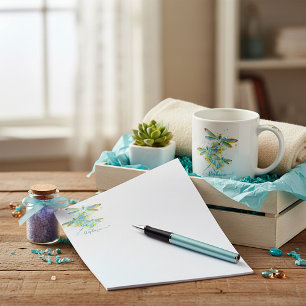 Teal Dragonfly splatter personalized Notepad