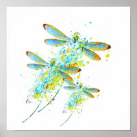 Teal Dragonfly splatter