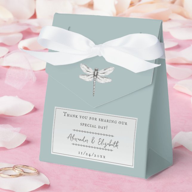 Teal Dragonfly Wedding Favor Box (Wedding)