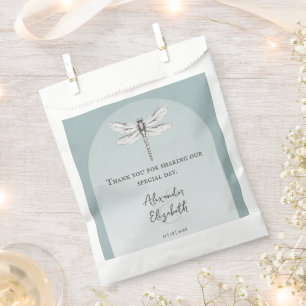 Teal Dragonfly Wedding Favour Bag