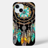Teal Dreamcatcher Mystical Boho Feathers and Beads