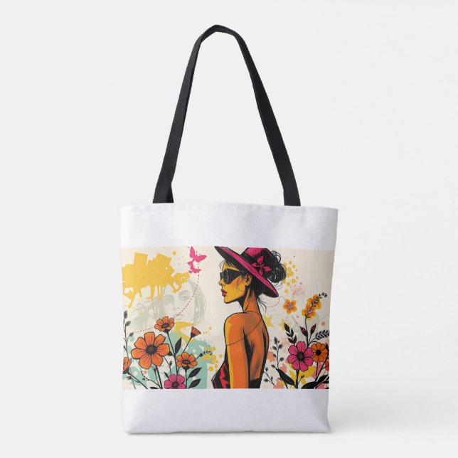 Teal Dreams Portrait Art 🌿 Tote Bag (Back)