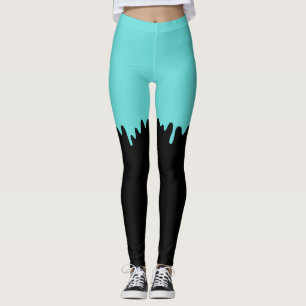 Teal Dripping Slime Leggings