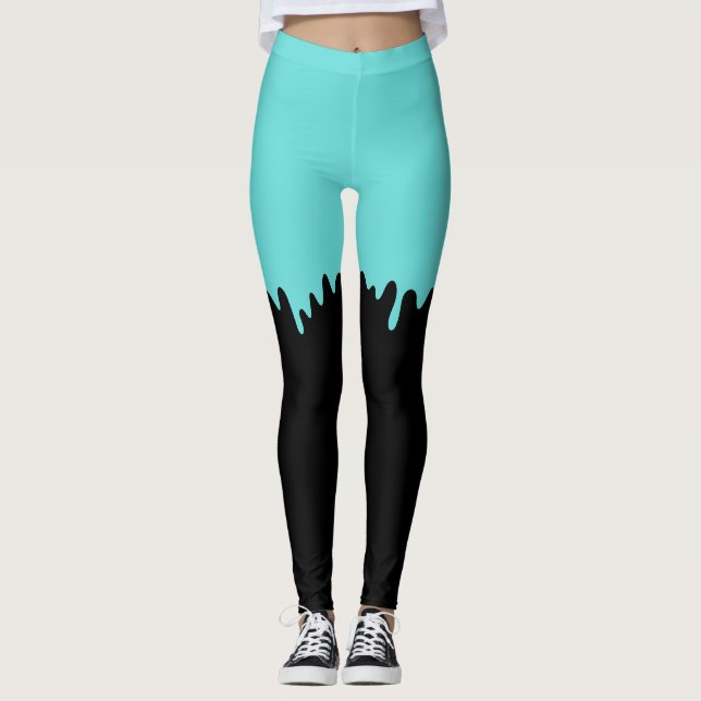 Teal Dripping Slime Leggings (Front)