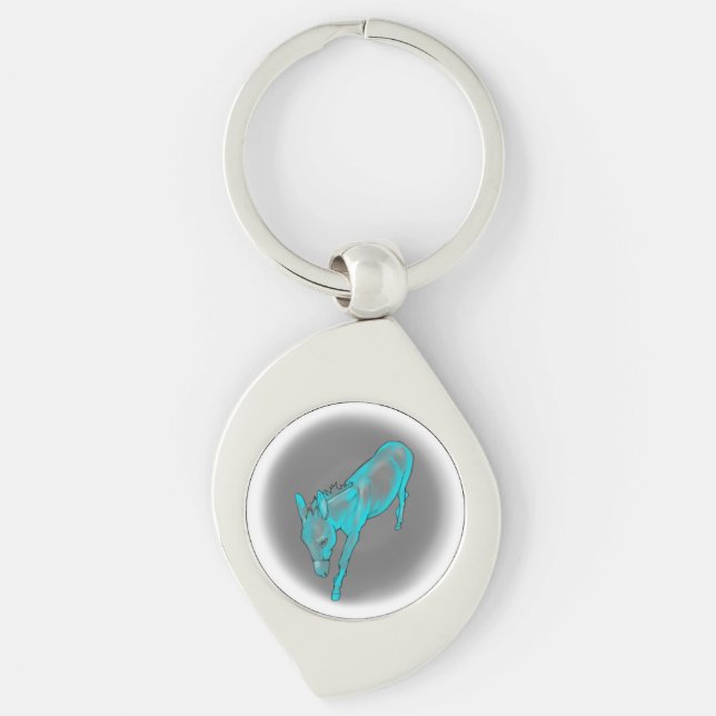 Teal Drop In Donkey Keychain (Front)