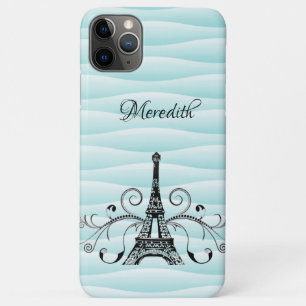 Teal Eiffel Tower Flourish Case-Mate iPhone Case