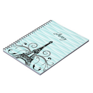 Teal Eiffel Tower Flourish Notebook