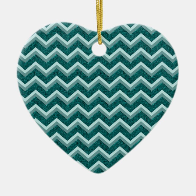 Teal Embossed Foil Ceramic Ornament (Front)