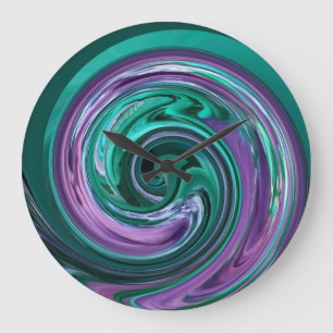 Teal et horloge pourpre de remous